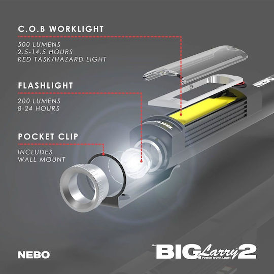 Nebo Iluminat de lucru Baterie LED cu luminozitate până la 500lm