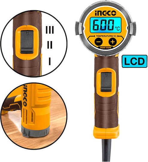 Ingco HG200058E Пистолет за горещ въздух 2000W