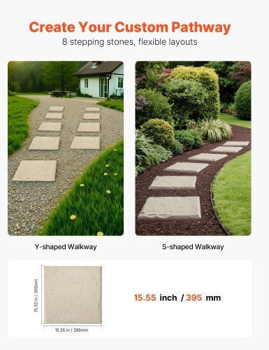 Vevor Διακοσμητική Πέτρα Κήπου 39.37x39.37εκ. 8τμχ HYDJSMS8PCSZU8E87001V0