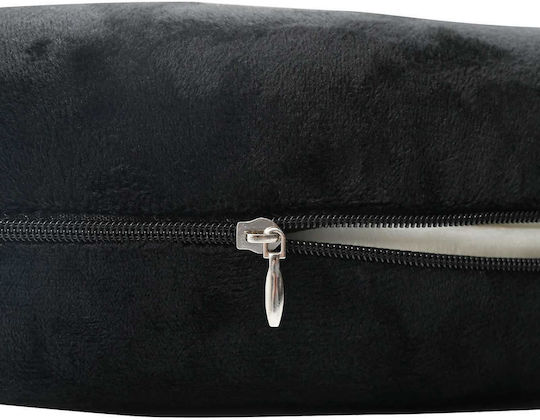 vidaXL Travel Pillow Velvet Black