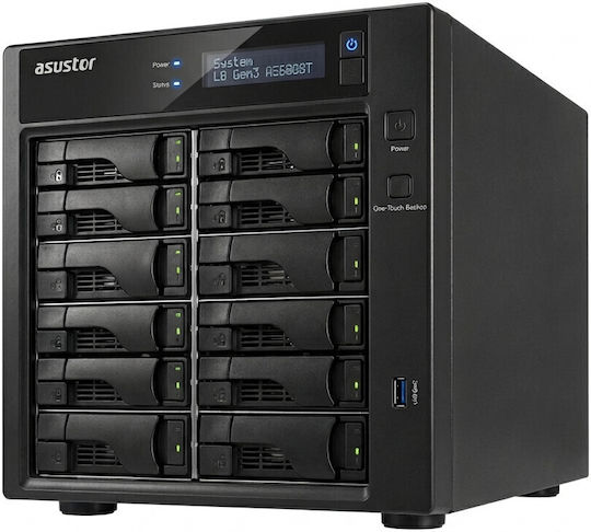 Asustor Lockerstor 8 Gen3 AS6808T NAS Turn cu 12 sloturi pentru M.2