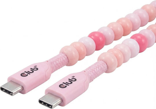 Club3D USB 2.0 Cable USB-C male - USB-C 60W PD Ροζ 2m