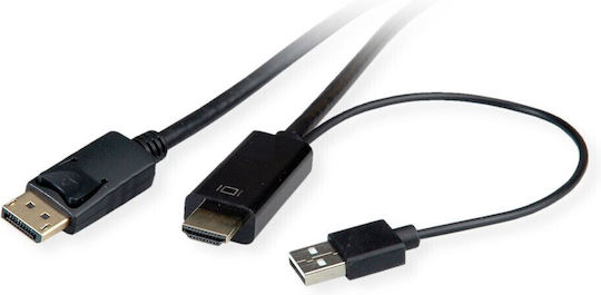 Cable DisplayPort male - HDMI male 2m Μαύρο