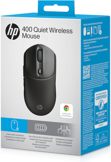 400 Quiet Wireless Bluetooth Mouse Black