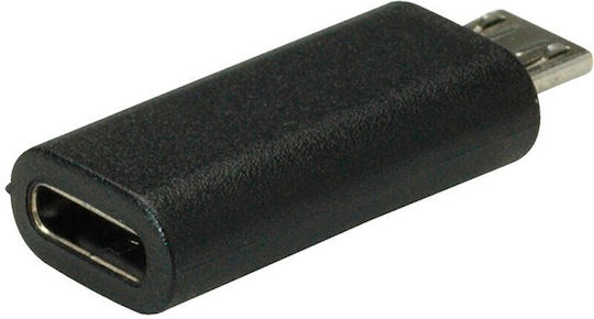Roline Adapter 12.99.3192 From Usb Micro B M To Usb Type-c F Black