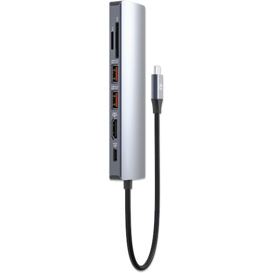 Manhattan USB-C Docking Station with HDMI 4K PD Ethernet Gray (153966)