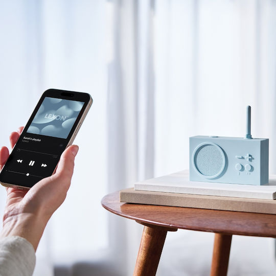 Lexon Tykho 3 Φορητό Ραδιόφωνο Επαναφορτιζόμενο με Bluetooth Μπλε Ανοιχτό