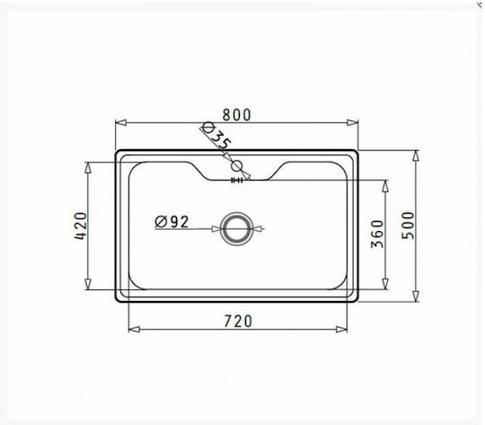 Maidtec Inset 1B 101050601 Drop-In Мивка Inox Сатен Ш80xД50см Сребрист