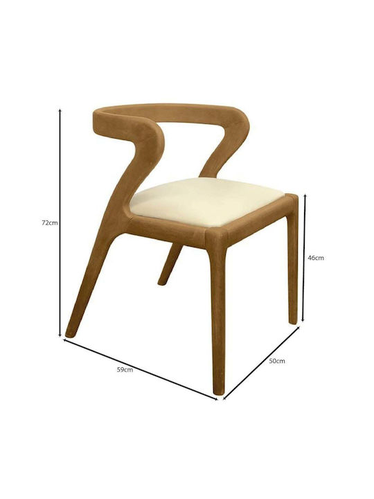 Avery Scaune Sala de mese Natural, Ecru 2buc 50x55x72buc