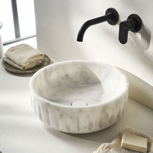 Fossil Επικαθήμενος Νιπτήρας Μαρμάρινος 39x39x14cm Carrara Nuovo Fossil Επικαθήμενος Νιπτήρας Μαρμάρινος 39x39x14cm Carrara Nuovo