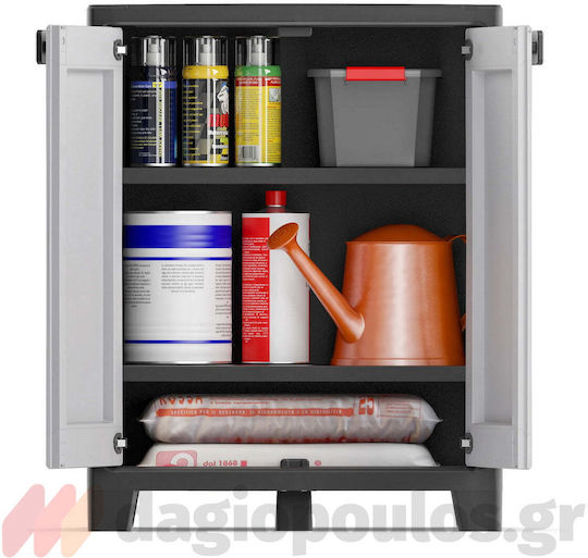 Doppelflügeliger Außenschrank Titan aus Polypropylen mit 2 Regalen 80x44x100cm