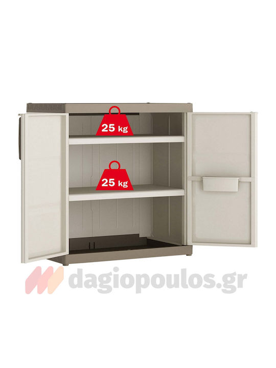 Двукрилен Гардероб Excellence Xl Low от Полипропилен с 2 Рафта 89x54x93 cm