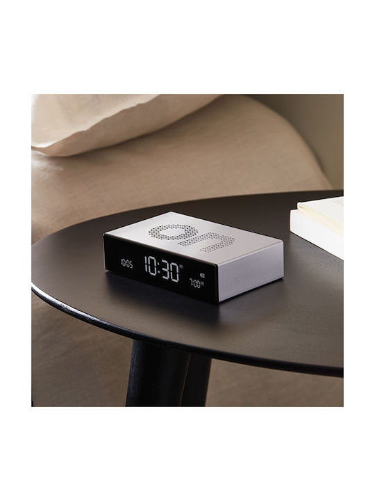 Lexon Flip Επιτραπέζιο Ρολόι LCD Πλαστικό με Ξυπνητήρι Μαύρο 94435AP
