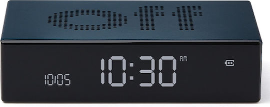 Lexon Flip Tabletop Clock Plastic with Alarm Clock Blue 94435DB