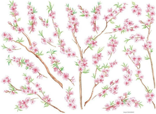Decorative Sticker Wall Peach Brance Vinyl 1pcs Ango