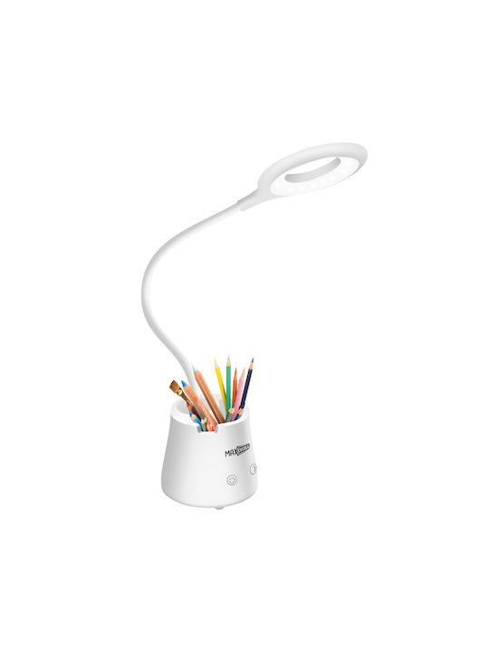 Max Excell Led Ring Light Desk Lamp Multifunction Touch Base White