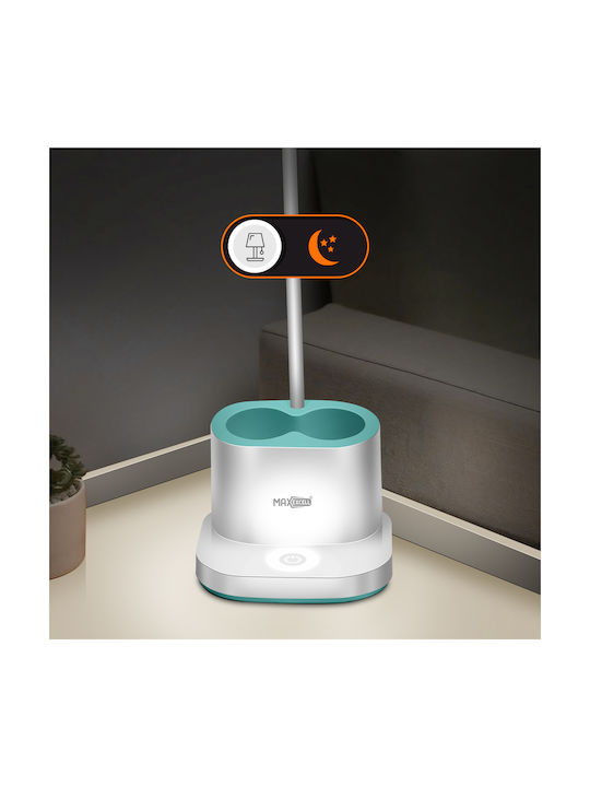 Max Excell Flexible Led Desk Lamp Pencil Holder Powerbank Function White Max Excell Flexible Led Desk Lamp Pencil Holder Powerbank Function White