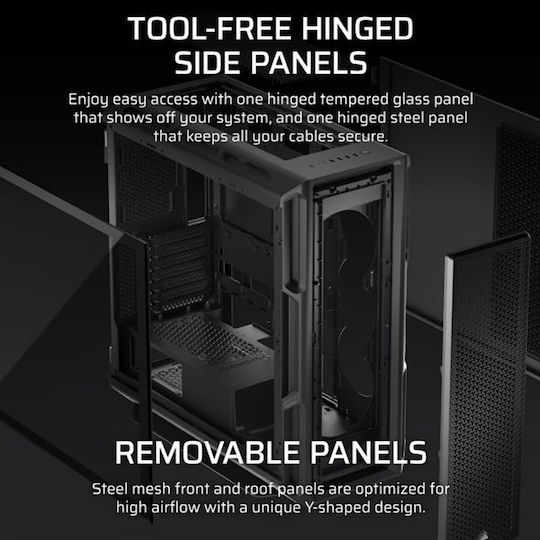 Corsair Frame 5000D RS Gaming Midi Tower Κουτί Υπολογιστή με Πλαϊνό Παράθυρο Μαύρο