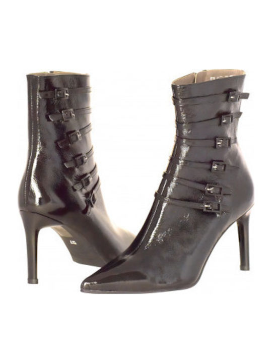 Leder Stiefeletten Damen Schwarz