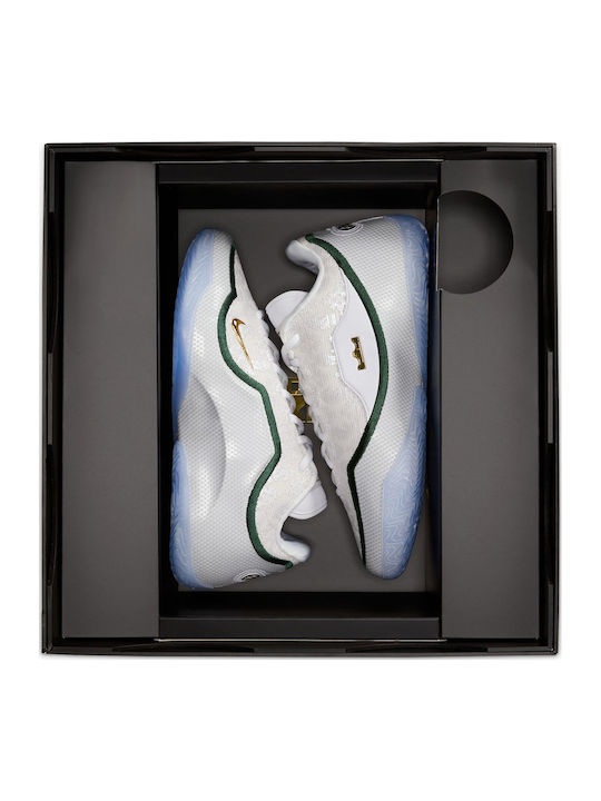 LeBron 23 Low Basketball Shoes White / Light Smoke Grey / Black / Stadium Green