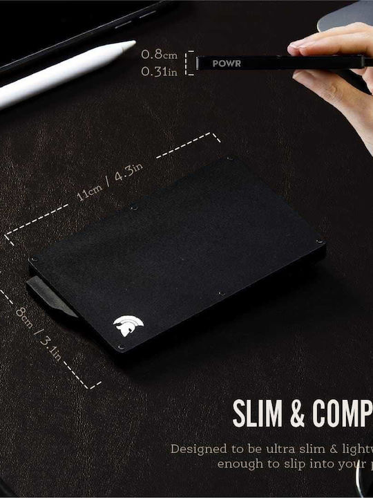 Powr Men's Wallet with RFID and Slide Mechanism Black