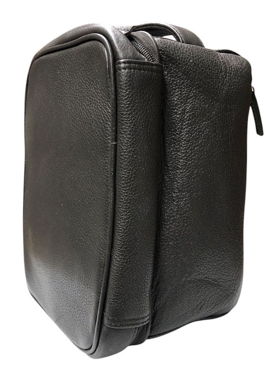 Bo-Bags Black Leather Toiletry Bag Black