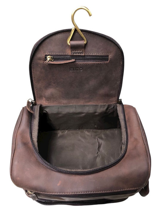Bo-bags-brown Leder Kulturbeutel Braun