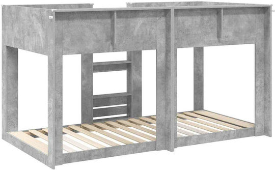 Kids Bed Bunk Single Gray for Mattress 100x200cm