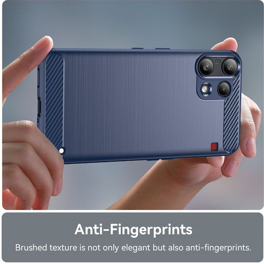 Techsuit Carbon Umschlag Rückseite Silikon Blau (Nichts Phone (3a) Lite)
