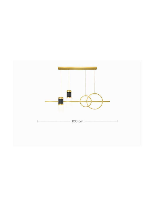 Adjustable Pendant Light Gold 100x100cm