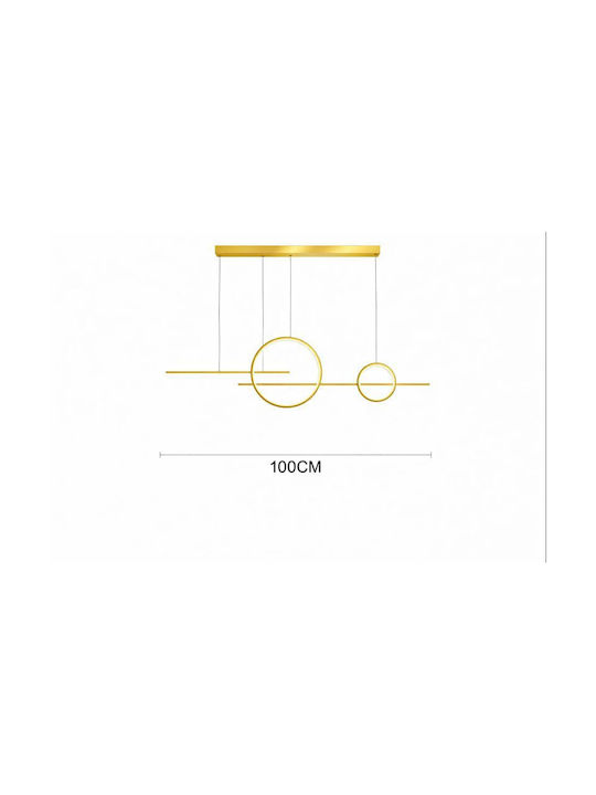 Adjustable Pendant Light Gold 100x100cm