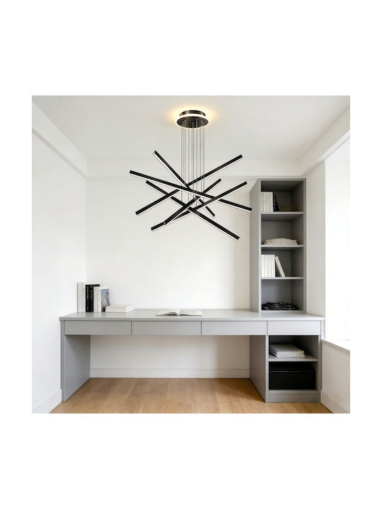 Adjustable Pendant Light Black 60x60cm