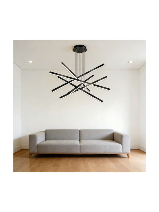 Adjustable Pendant Light Black 60x60cm