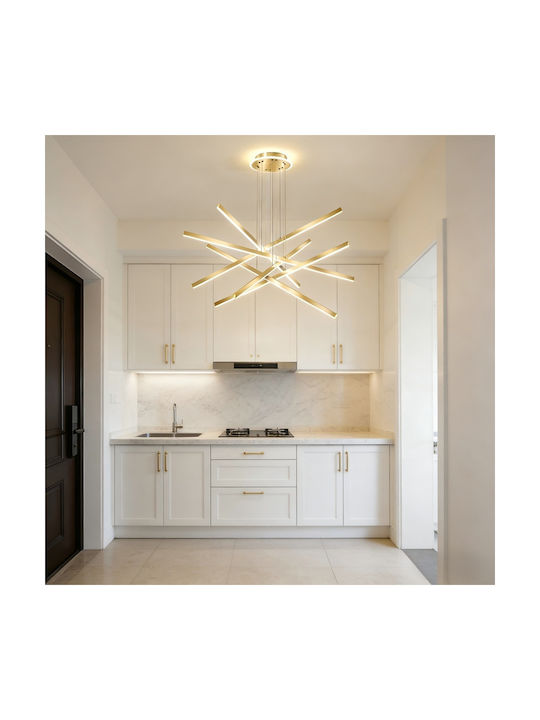 Adjustable Pendant Light Gold 60x60cm
