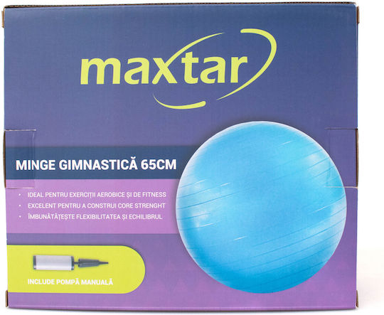 Maxtar Μπάλα Pilates 65cm 0.92kg σε Μπλε Χρώμα