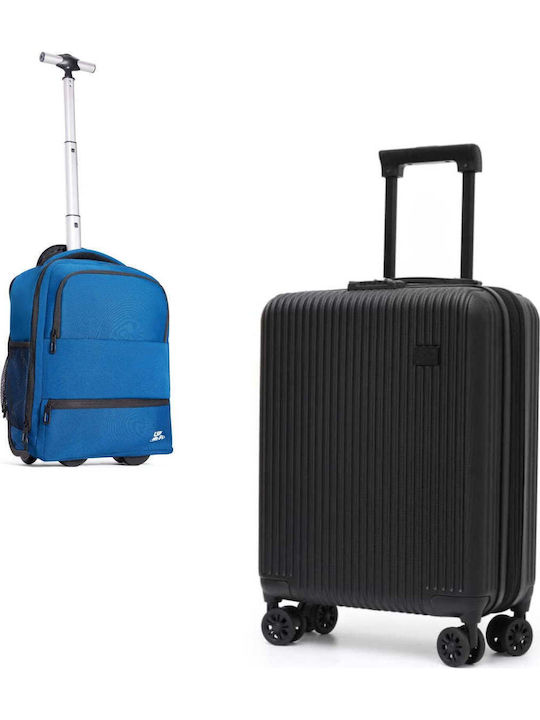 CabinFly Travel Suitcases Black, Blue with 4 Wheels