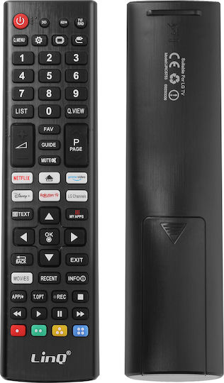 Linq Universal Remote Control Lg Tv 8m Range Black