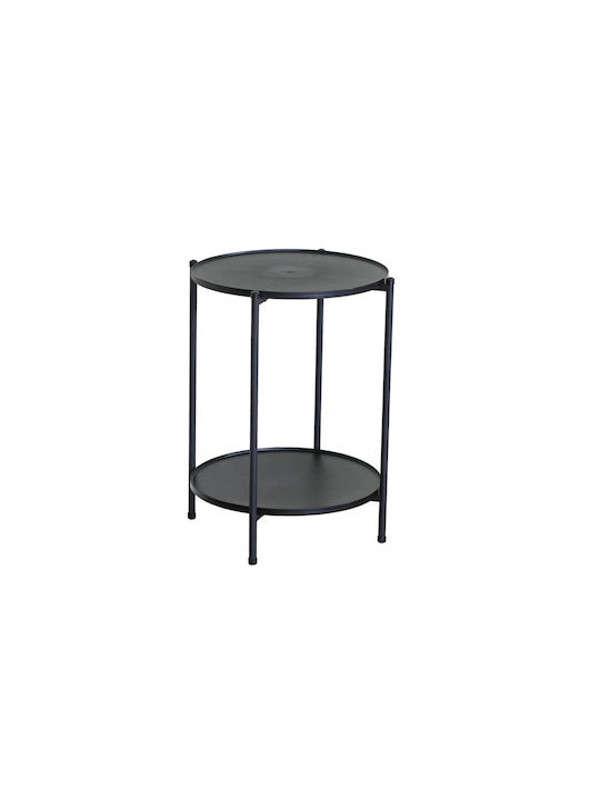 Round Side Table Metal Black L43.3xW43.3xH56.5cm.