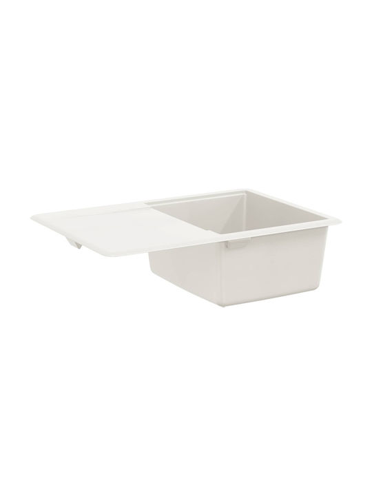 vidaXL Drop-In Sink Synthetic Granite W67xD46cm White