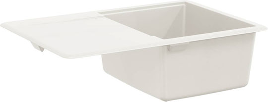 vidaXL Drop-In Küchenspüle aus Flüssigem Granit M67xP46cm Weiß