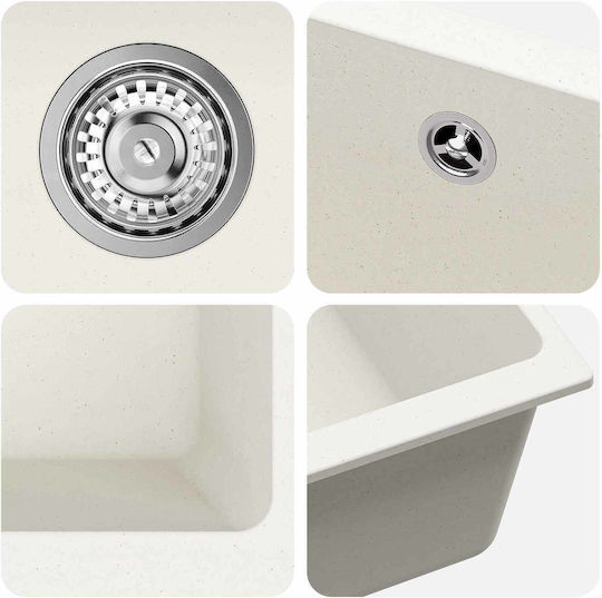 vidaXL 42028419 Ένθετος από Συνθετικό Γρανίτη Μ37xΠ46cm Λευκός vidaXL 42028419 Ένθετος από Συνθετικό Γρανίτη Μ37xΠ46cm Λευκός