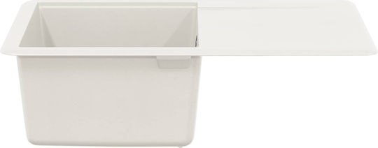vidaXL Drop-In Küchenspüle aus Flüssigem Granit M67xP46cm Weiß