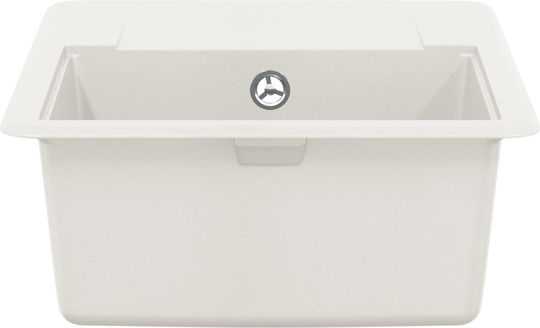 vidaXL Drop-In Spüle aus Verbundgranulat B56xT46cm Weiß