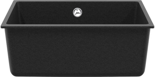 vidaXL Drop-In Spüle aus Verbundgranulat B53xT46cm Schwarz