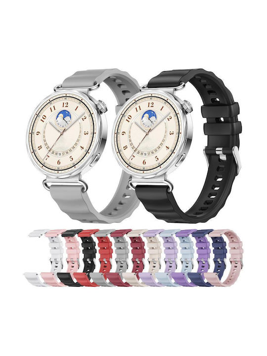 Monochrome Silicone Strap Huawei Watch Gt 6 41mm Gt 5 41mm Gt 4 41mm Silver Buckle White