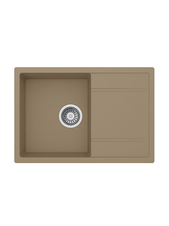 Unixton Drop-In Kitchen Sink Made of Liquid Granite M100xP50cm