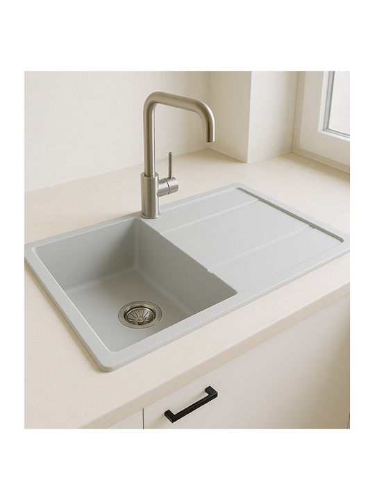 Unixton Drop-In Küchenspüle aus Flüssigem Granit M100xB50cm Schwarze