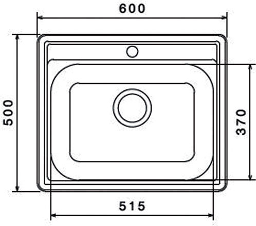 Donau 120-146DE08#IN Ένθετος Inox Σαγρέ Μ60xΠ50cm