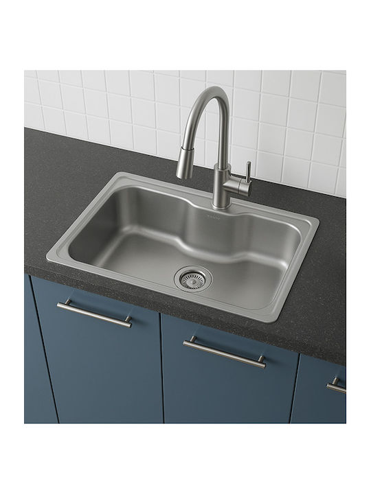 Donau Ένθετος Νεροχύτης Inox Σαγρέ Μ80xΠ50cm