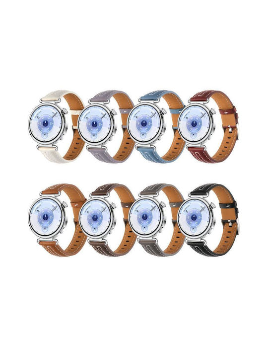 Silber Leder Tragbare Bänder Huawei Watch GT 6 41mm GT 5 41mm GT 4 41mm Beige